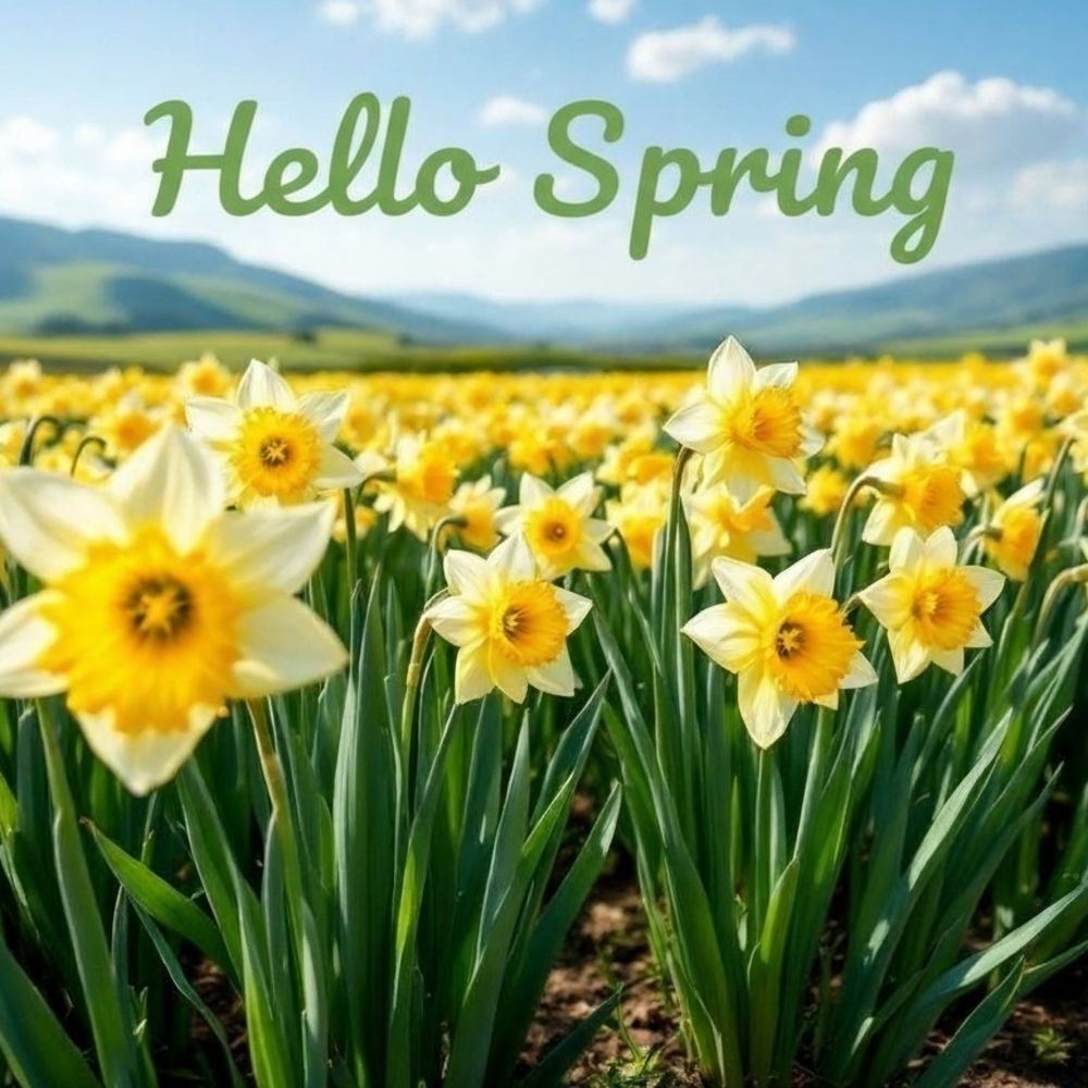 Yellow and White Daffodil Field Art